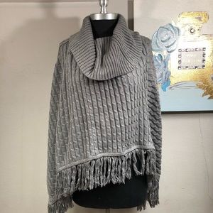 Jaclyn Smith Cowl Neck Cotton Poncho